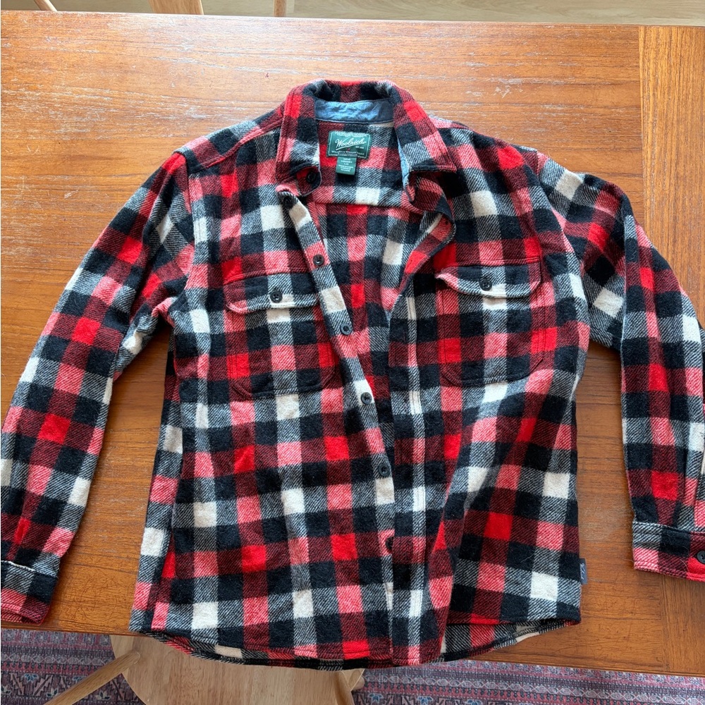 Woolrich Red and Black Plaid Flannel Utility Shirt
